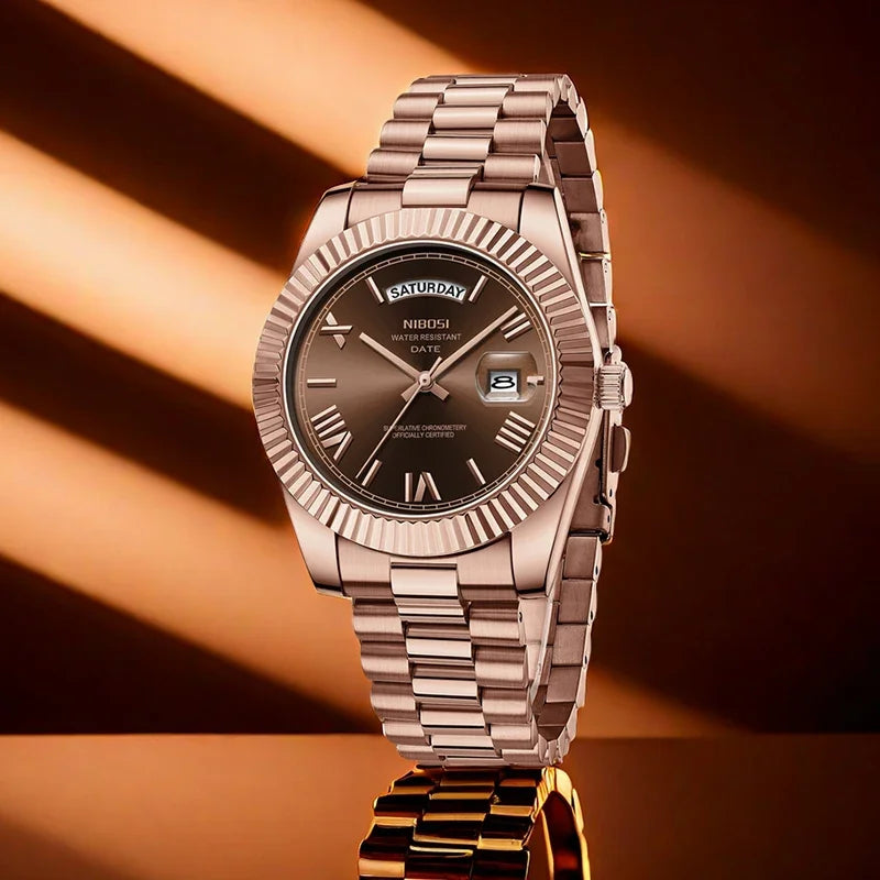 NIBOSI Roman Dial Men's Luxury Quartz Watch