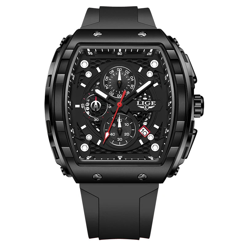 LIGE Square Chronograph Men's Luxury Watch