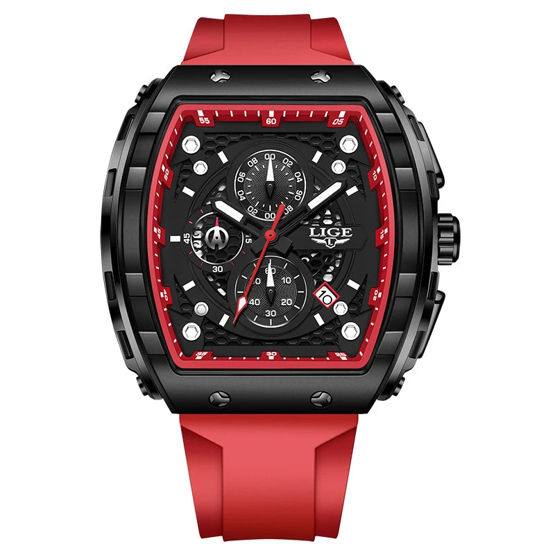 LIGE Square Chronograph Men's Luxury Watch