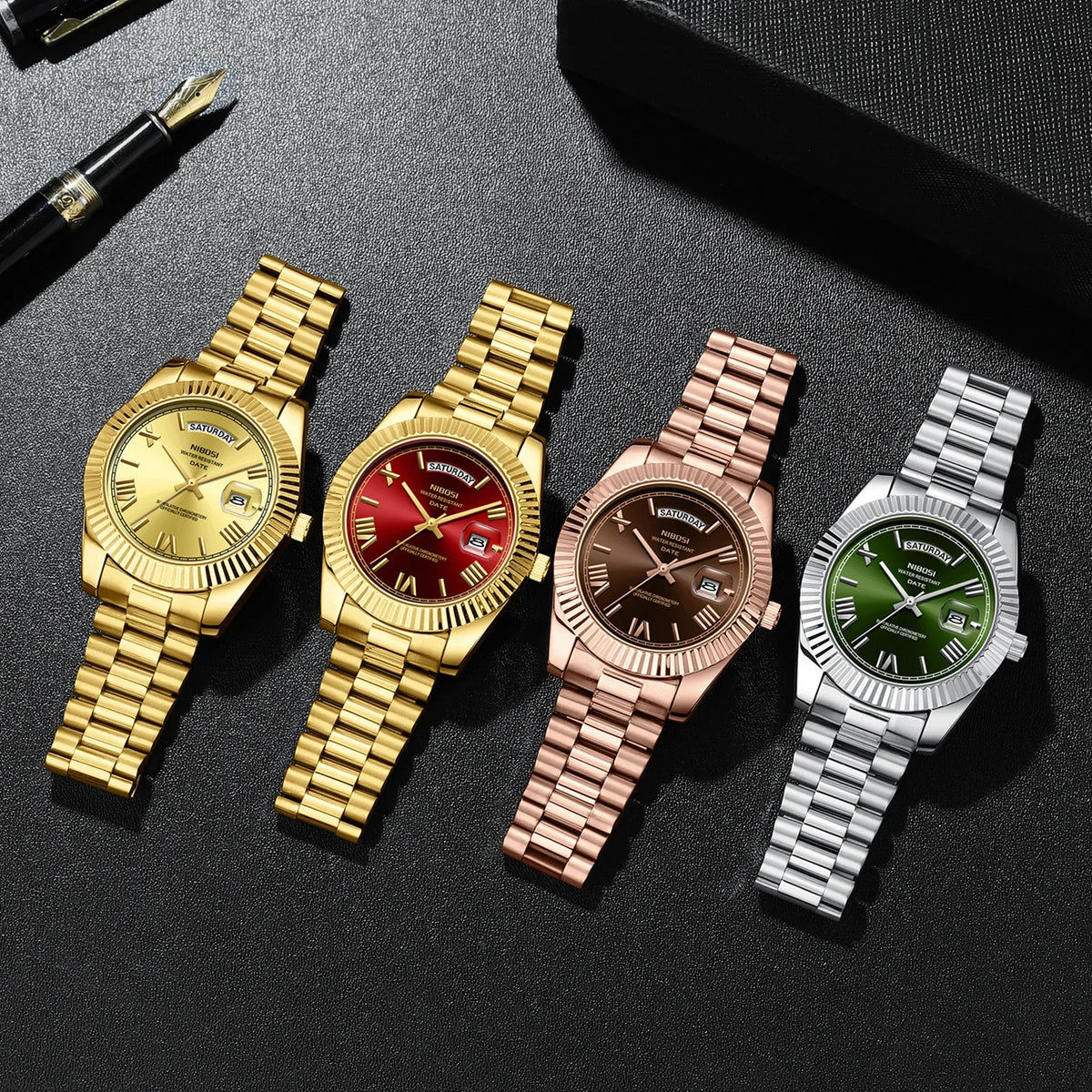 NIBOSI Roman Dial Men's Luxury Quartz Watch