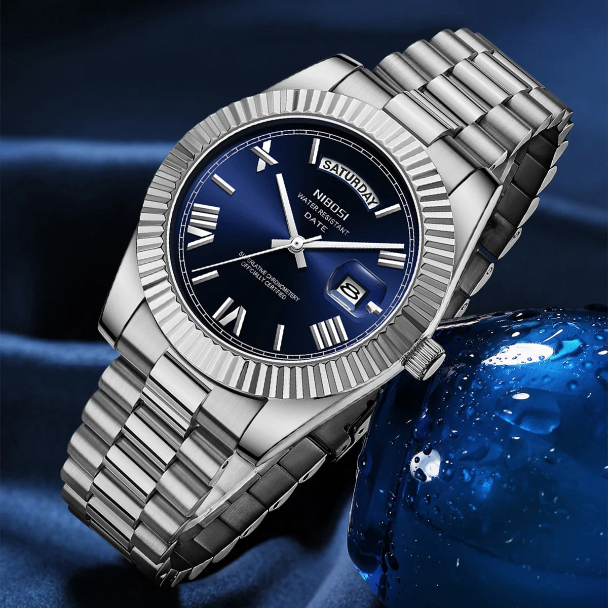 NIBOSI Roman Dial Men's Luxury Quartz Watch